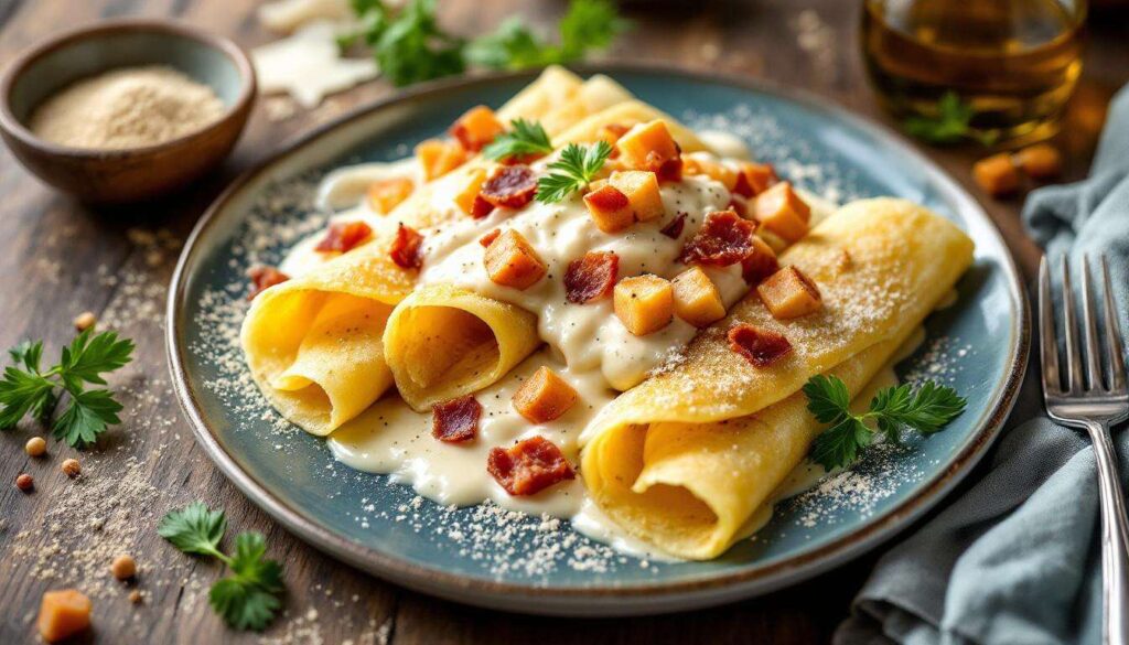 CREPES ai CARCIOFI con besciamella e pancetta