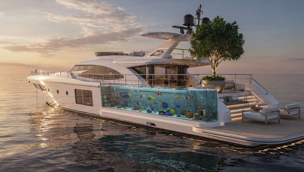 Il super yacht da sogno di Sanlorenzo. Un vero albero a bordo e l’acquario immerso